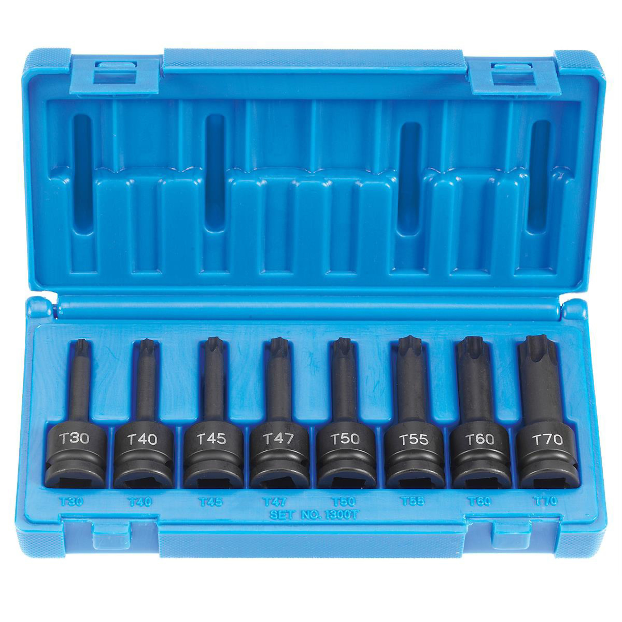 Grey Pneumatic Internal Torx Impact Driver Set — 1/2in. Drive, 8 Pcs, Chrome-Molybdenum Steel, Model# GRE1300T